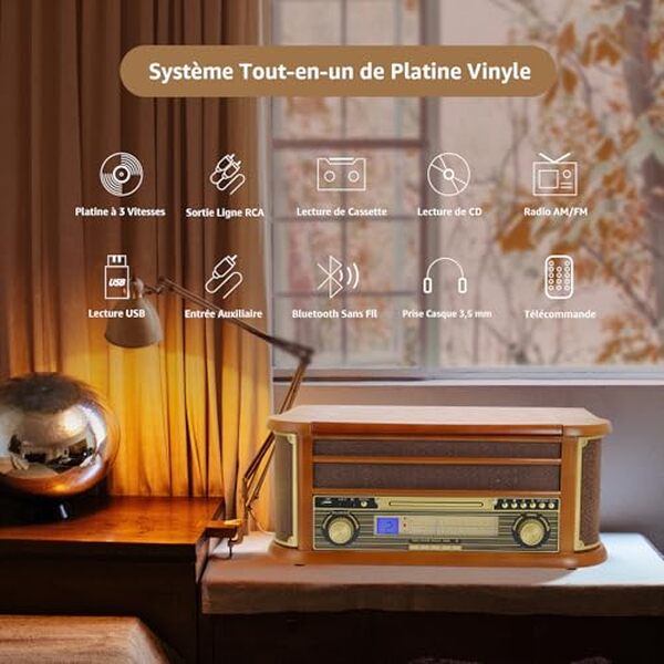 Découvrez notre analyse détaillée de la platine vinyle Bluetooth avec 3 vitesses et haut-parleurs intégrés : performances et fonctionnalités passées au crible