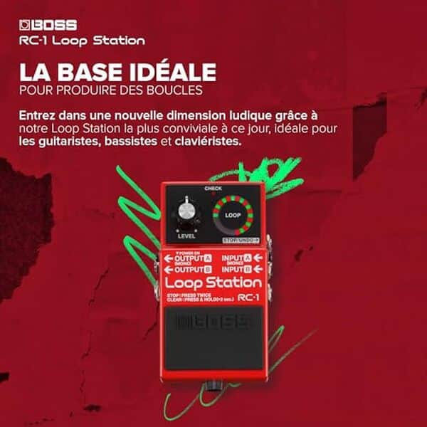 Découvrez notre test complet de la pédale Loop Station RC-1 BOSS : un looper simple à utiliser, idéal pour les musiciens cherchant efficacité et créativité dans leurs performances musicales.