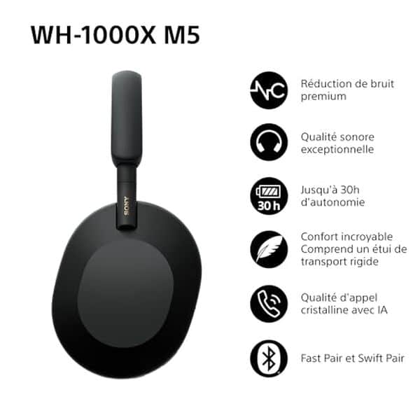 Découvrez notre test complet du casque sans fil Sony WH-1000XM5. Profitez d'une réduction de bruit exceptionnelle et d'une qualité audio hi-res pour une expérience d'écoute inégalée.