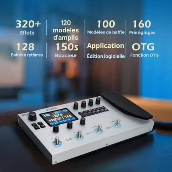 Découvrez notre test complet du m-VAVE MK-300, le modéliseur d'ampli et processeur d'effets révolutionnaire pour bassistes. Performances, fonctionnalités et verdict final. 