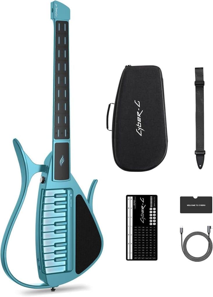 Test : enya CYBER-G guitare smart sans cordes innovante en bleu