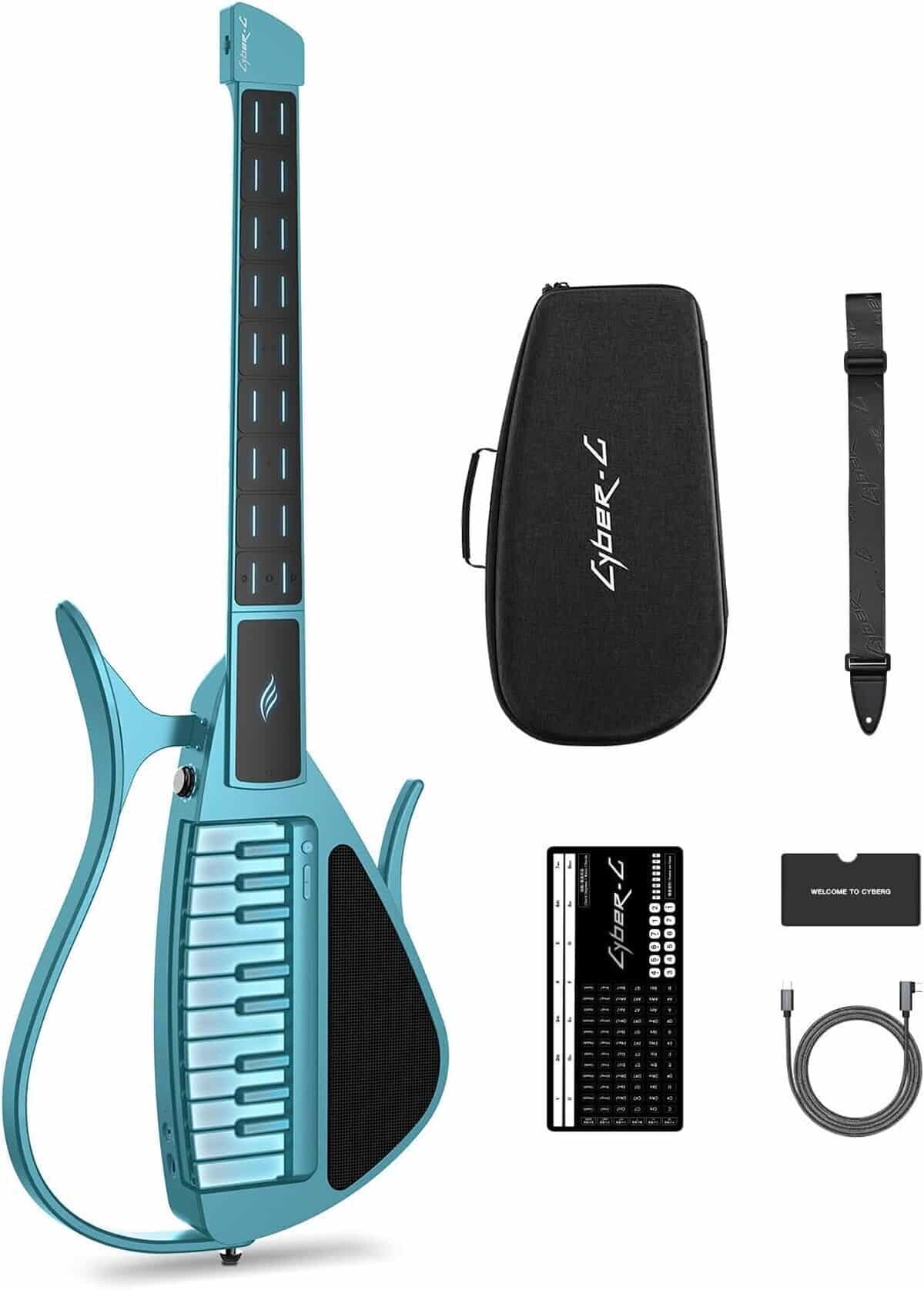 Test : enya CYBER-G guitare smart sans cordes innovante en bleu