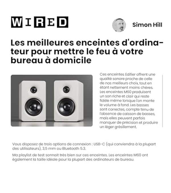 Découvrez notre test complet des haut-parleurs Edifier M60 : performances, qualité sonore et esthétique. Avis détaillé sur ces enceintes puissantes et élégantes.