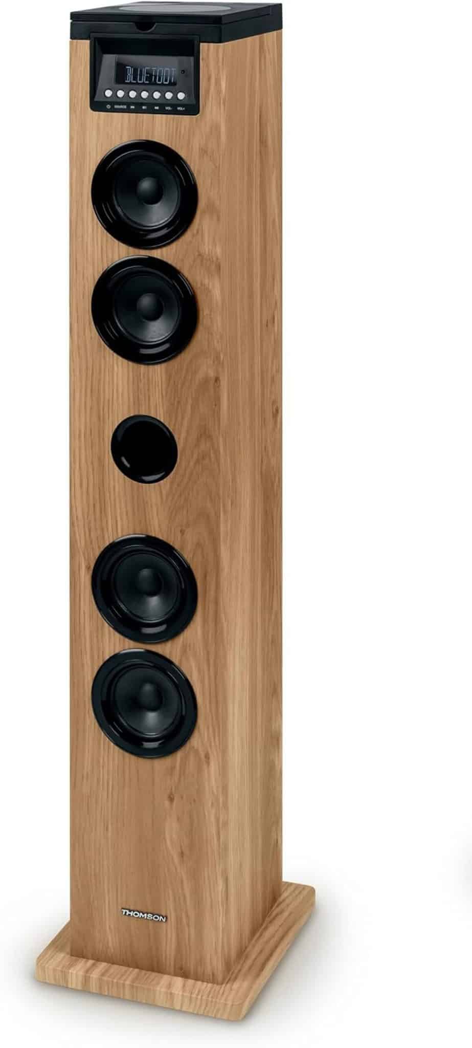Test de la tour de son Bluetooth Thomson DS122CD : puissance et design bois