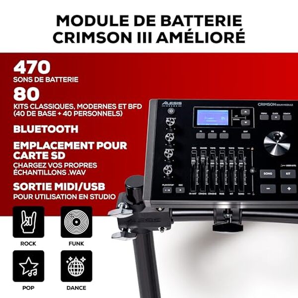 Découvrez notre test complet de la batterie électronique Alesis Crimson III : caractéristiques, performances, connectivité et verdict sur ce kit professionnel. 